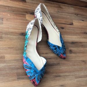 NWOT Nine West colorful python flats